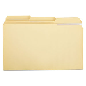 ESUNV16123 - File Folders, 1-3 Cut Assorted, Two-Ply Top Tab, Legal, Manila, 100-box