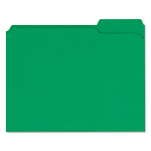 ESUNV16162 - REINFORCED TOP-TAB FILE FOLDERS, 1-3-CUT ASSORTED, 2-PLY, LETTER, GREEN, 100-BX