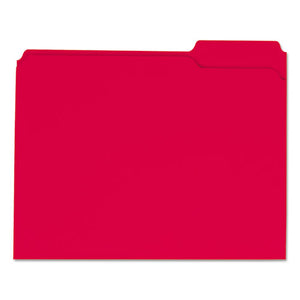 ESUNV16163 - REINFORCED TOP-TAB FILE FOLDERS, 1-3-CUT ASSORTED, 2-PLY, LETTER, RED, 100-BX