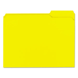 ESUNV16164 - REINFORCED TOP-TAB FILE FOLDERS, 1-3-CUT ASSORTED, 2-PLY, LETTER, YELLOW, 100-BX