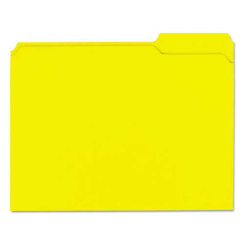 ESUNV16164 - REINFORCED TOP-TAB FILE FOLDERS, 1-3-CUT ASSORTED, 2-PLY, LETTER, YELLOW, 100-BX