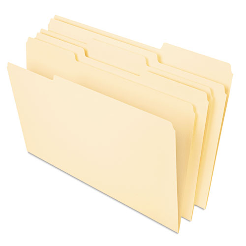 ESUNV16413 - Heavyweight File Folders, 1-3 Cut One-Ply Top Tab, Letter, Manila, 50-pack