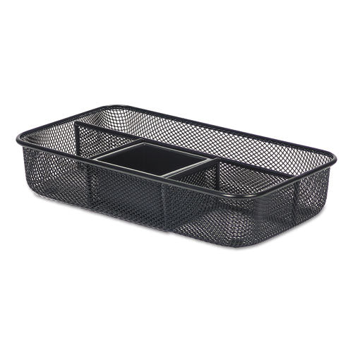 ESUNV20020 - Metal Mesh Organizer Tray, 10 5-8 X 6 X 2, Black