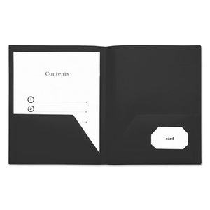 ESUNV20540 - Two-Pocket Plastic Folders, 11 X 8 1-2, Black, 10-pack