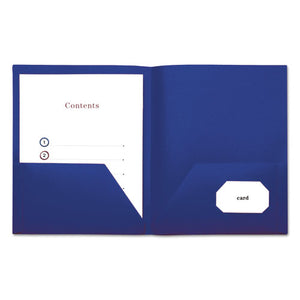 ESUNV20541 - Two-Pocket Plastic Folders, 11 X 8 1-2, Navy Blue, 10-pack