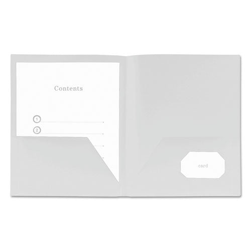 ESUNV20544 - Two-Pocket Plastic Folders, 11 X 8 1-2, White, 10-pack