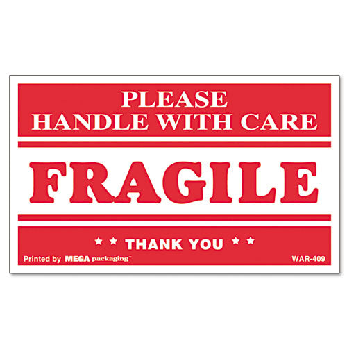 ESUNV308383 - Fragile Handle With Care Self-Adhesive Shipping Labels, 3 X 5, 500-roll