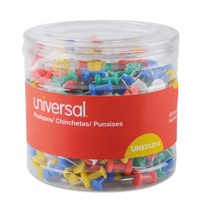 ESUNV31314 - Colored Push Pins, Plastic, Assorted, 3-8", 400-pack