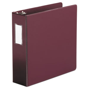 ESUNV35416 - Economy Non-View Round Ring Binder With Label Holder, 3" Capacity, Burgundy