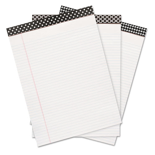 ESUNV35897 - Fashion Writing Pad, Wide, 8 1-2" X 11", White, 50 Sheets-pad, 6 Pads-pack