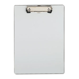 ESUNV40303 - Plastic Brushed Aluminum Clipboard, Portrait, 1-2" Capacity, 8 1-2 X 11