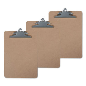 ESUNV40304VP - Hardboard Clipboard, 1" Capacity, 8 1-2 X 11, Brown, 3-pack