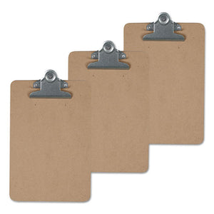 ESUNV40305VP - Hardboard Clipboard, 1" Capacity, Holds 8 1-2 X 14, Brown, 3-pk