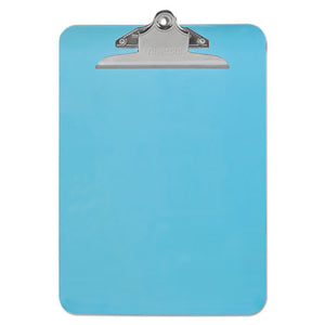 ESUNV40307 - PLASTIC CLIPBOARD W-HIGH CAPACITY CLIP, 1", HOLDS 8 1-2 X 12, TRANSLUCENT BLUE