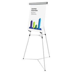 ESUNV43035 - HEAVY-DUTY ADJUSTABLE PRESENTATION EASEL, 69" MAXIMUM HEIGHT, METAL, SILVER