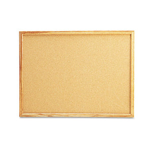 ESUNV43602 - Cork Board With Oak Style Frame, 24 X 18, Natural, Oak-Finished Frame