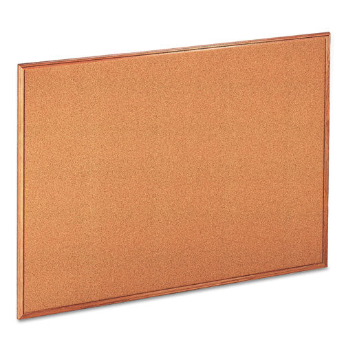 ESUNV43604 - Cork Board With Oak Style Frame, 48 X 36, Natural, Oak-Finished Frame