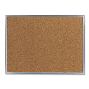 ESUNV43612 - Bulletin Board, Natural Cork, 24 X 18, Satin-Finished Aluminum Frame