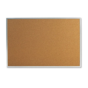 ESUNV43613 - Bulletin Board, Natural Cork, 36 X 24, Satin-Finished Aluminum Frame