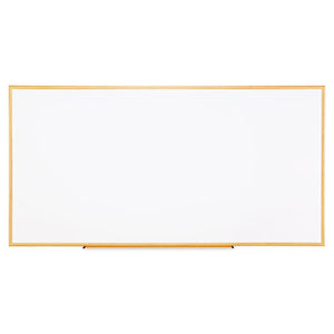 ESUNV43620 - Dry-Erase Board, Melamine, 96 X 48, White, Oak-Finished Frame