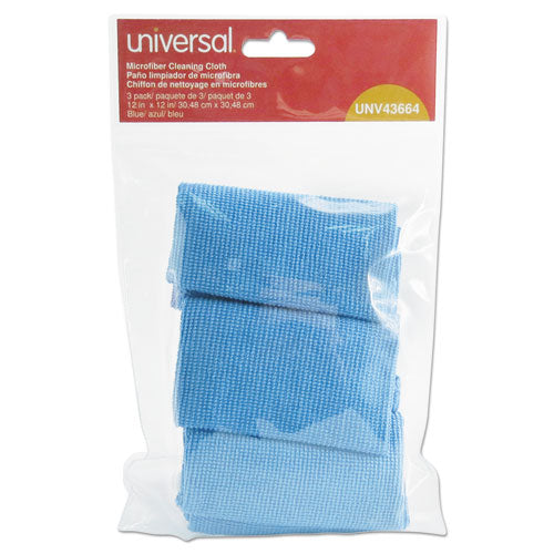 ESUNV43664 - Microfiber Cleaning Cloth, 12 X 12, Blue, 3-pack