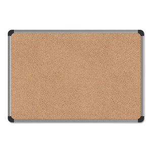 ESUNV43712 - Cork Board With Aluminum Frame, 24 X 18, Natural, Silver Frame