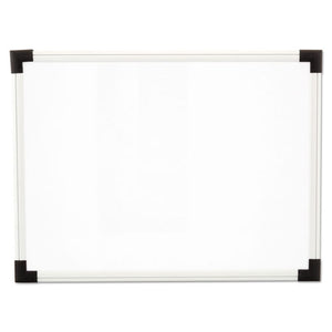 ESUNV43722 - Dry Erase Board, Melamine, 24 X 18, White, Black-gray, Aluminum-plastic Frame