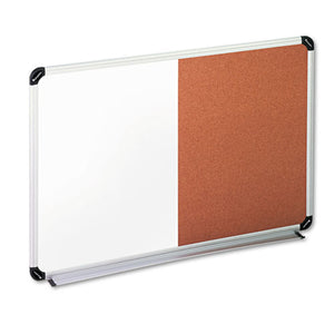 ESUNV43743 - Cork-dry Erase Board, Melamine, 36 X 24, Black-gray, Aluminum-plastic Frame