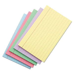 ESUNV47236 - Index Cards, 4 X 6, Blue-salmon-green-cherry-canary, 100-pack