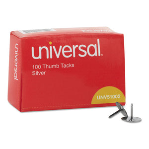 ESUNV51002 - Thumb Tacks, Steel, Silver, 5-16", 100-box