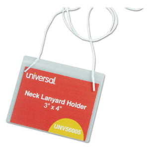 ESUNV56005 - Clear Badge Holders W-neck Lanyards, 3 X 4, White Inserts, 100-box