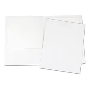 ESUNV56417 - Laminated Two-Pocket Portfolios, Cardboard Paper, White, 11 X 8 1-2, 25-Pack