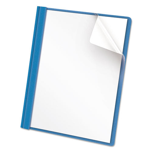 ESUNV57121 - Clear Front Report Cover, Tang Fasteners, Letter Size, Light Blue, 25-box