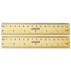 ESUNV59024 - Flat Wood Ruler, Standard-metric, 6"