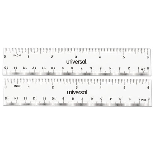 ESUNV59025 - Clear Plastic Ruler, Standard-metric, 6"