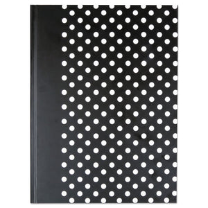 ESUNV66350 - Casebound Hardcover Notebook, 10 1-4 X 7 5-8, Black With White Dots