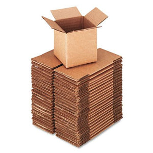 ESUNV684184 - Brown Corrugated - Deluxe Cubed Fixed-Depth Shipping Boxes, 4l X 4w X 4h, 25-bd