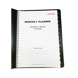 Monthly Planner, 11 X 8, Black, 2021