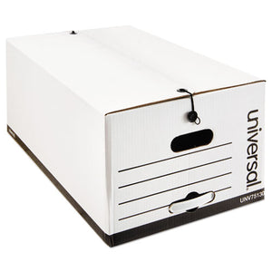 ESUNV75130 - Economy Storage Box W-tie Closure, Legal, Fiberboard, White, 12-carton