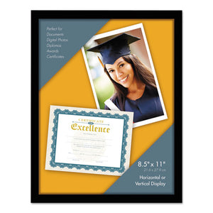 ESUNV76840 - Metal Photo Frame, Aluminum, 8 1-2 X 11, Black