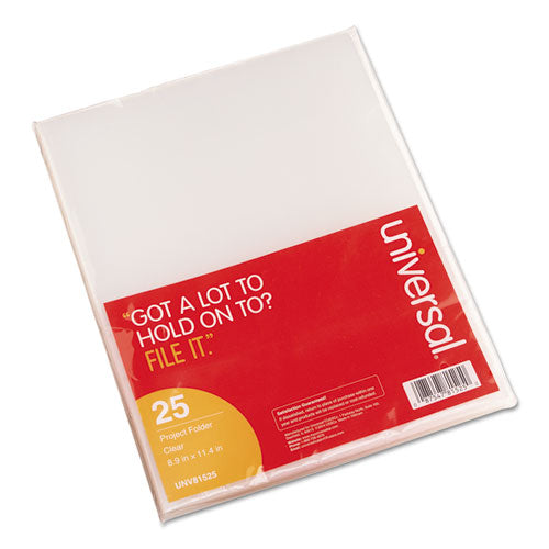 ESUNV81525 - Project Folders, Jacket, Poly, Letter, Clear, 25-pack