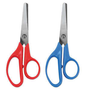 ESUNV92024 - Kids' Scissors, 5" Length, 1 3-4" Cut, Rounded, Blue; Red, 2 Per Pack