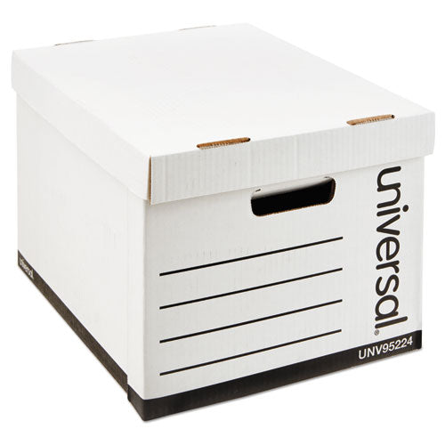 ESUNV95224 - Heavy-Duty Fast Assembly Lift-Off Lid Storage Box, Letter-legal, White, 12-ct