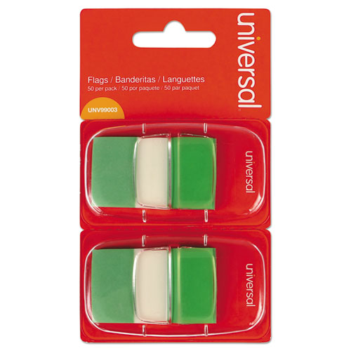 ESUNV99003 - Page Flags, Green, 50 Flags-dispenser, 2 Dispensers-pack