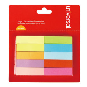 ESUNV99026 - Self-Stick Page Tabs, 1-2" X 2", Assorted Colors, 500-pack
