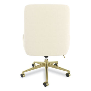 Midmod Fabric Manager Chair, Supports Up To 275 Lb, Cream Seat-back, Gold Base