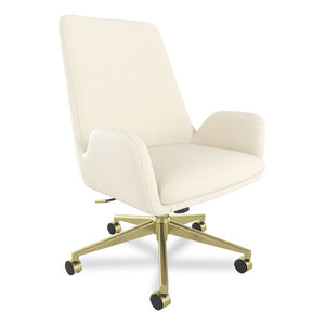 Midmod Fabric Manager Chair, Supports Up To 275 Lb, Cream Seat-back, Gold Base