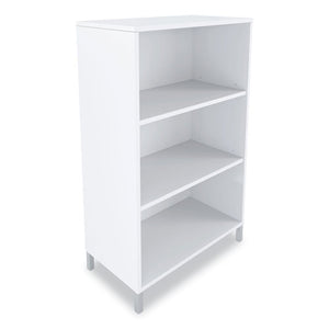 Essentials Laminate Bookcase, Three-shelf, 28 X 15 X 45.6, White