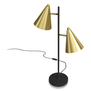 Midmod Led Brass Table Lamp, 26.6", Black-gold Brass