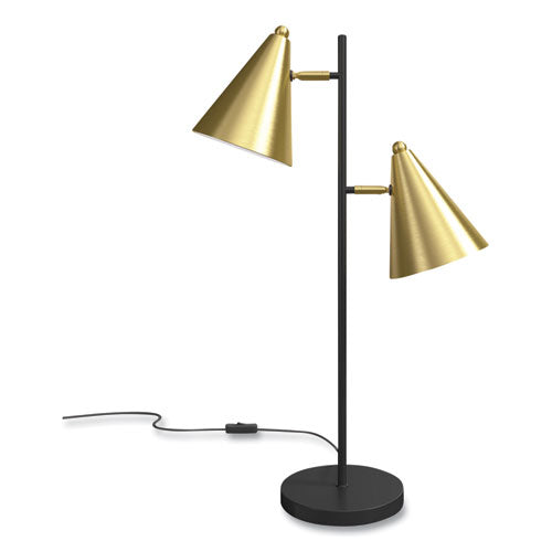 Midmod Led Brass Table Lamp, 26.6", Black-gold Brass